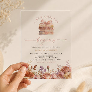 Invitations En Acrylique Histoire de livre Histoire Bébé Nouveau Chapitre B