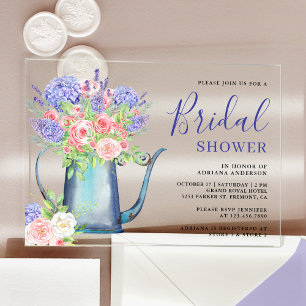 Invitations En Acrylique Hydrangea Violette Roses Roses Blush Mariage