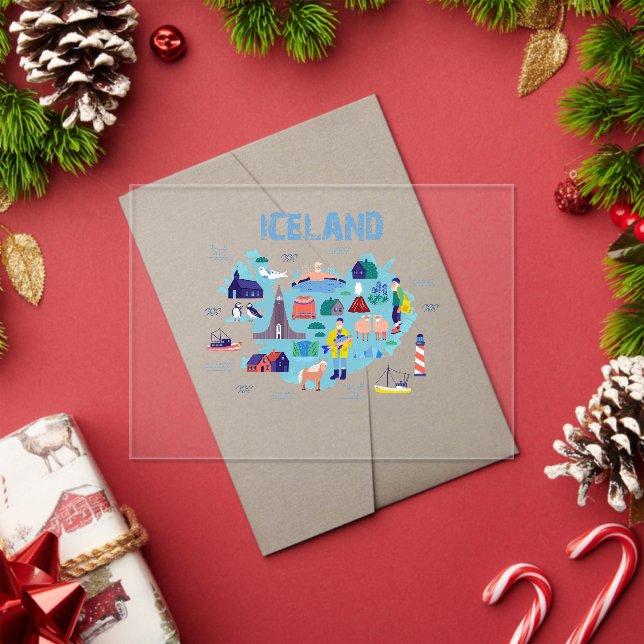 Invitations En Acrylique Iceland map (Insitu (vacances))
