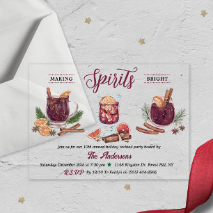 Invitations En Acrylique Illuminer les esprits Fête de cocktail des Fêtes