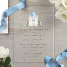 Illustration de mariage de château à l'aquarelle r