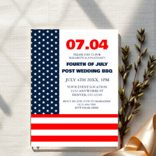 Invitations En Acrylique Indicateur Étoiles et bandes 4 juillet Mariage BBQ