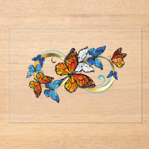 Invitations En Acrylique Infinité de papillons monarques