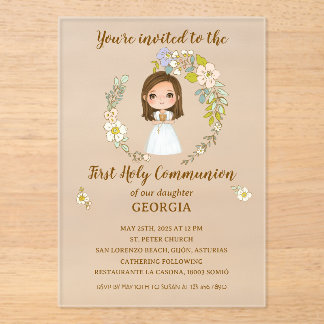 Invitations En Acrylique Invitación acrílico GEORGIA Primera Comunión