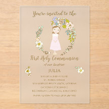 Invitación acrílico JULIA Primera Comunión