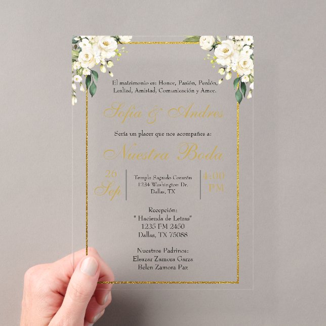 Invitations En Acrylique invitación de boda acrílico (In situ (ordinateur de poche))
