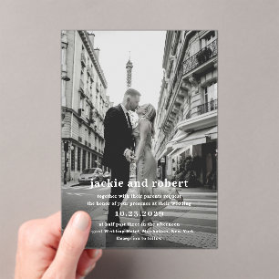 Invitations En Acrylique Jackie Photo Mariage moderne