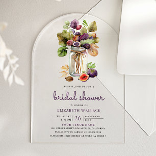 Invitations En Acrylique Jarre Maçonne Figue Violette Rustique Mariage