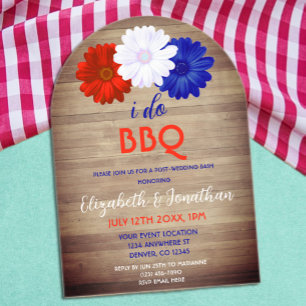 Invitations En Acrylique Je fais BBQ Patriotique Floral Post-Mariage