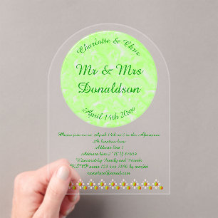 Invitations En Acrylique Joli Printemps Mariage Pomme fleur et Pommes
