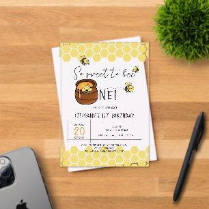 Invitations En Acrylique Jolie abeille à mellifère Pour son 1er anniversair