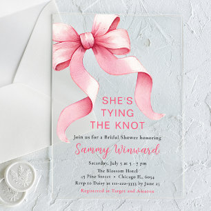 Invitations En Acrylique Jolie Fête des mariées de boîte Coquette Rose
