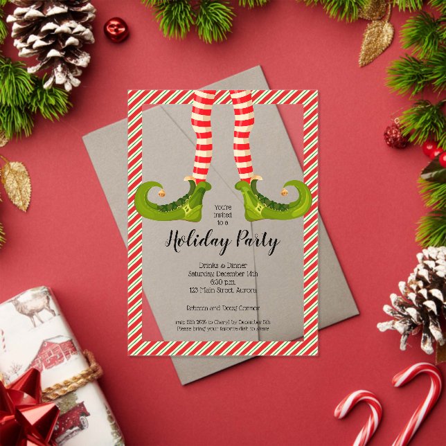Invitations En Acrylique Jolly Christmas Elf Legs Holiday (Insitu (vacances))