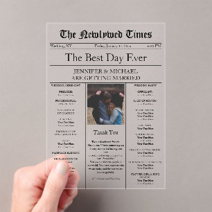 Invitations En Acrylique Journal traditionnel Mariage vintage