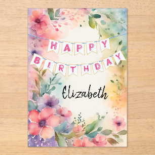Invitations En Acrylique Joyeux anniversaire personnalisable