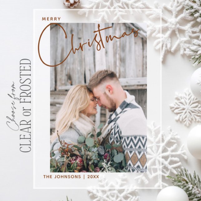 Invitations En Acrylique Joyeux Noël Script Photo Premier Noël (Créateur téléchargé)