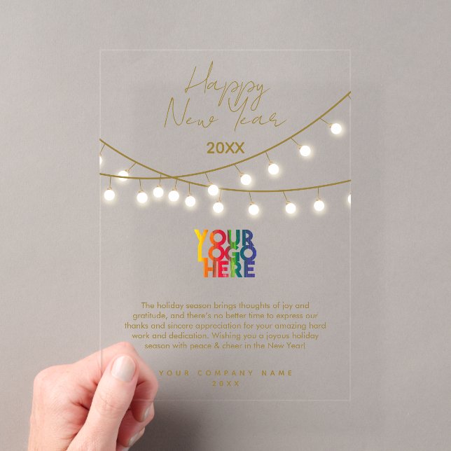 Invitations En Acrylique Joyeux Nouvel An Entreprise Business Logo Vacances (In situ (ordinateur de poche))