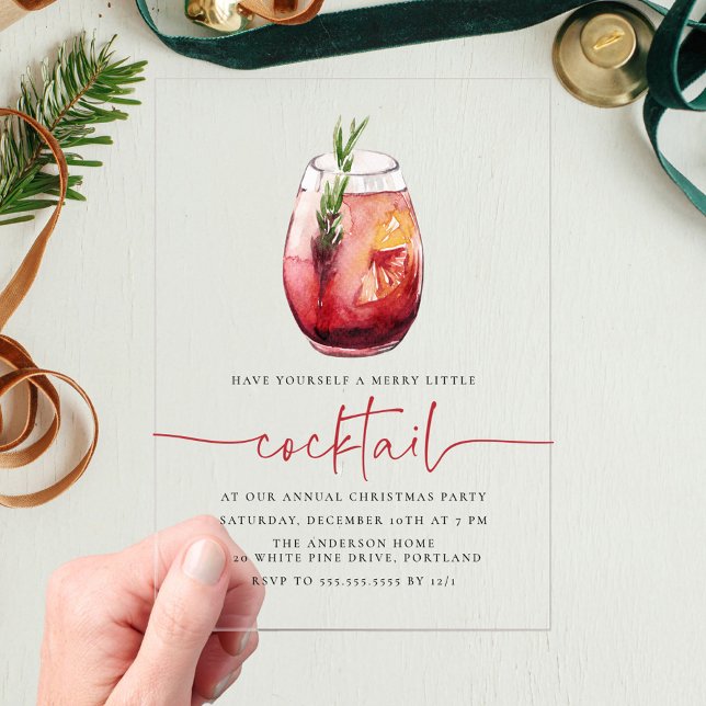 Invitations En Acrylique Joyeux Petit Cocktail Sangria Fête de Vacances (Créateur téléchargé)