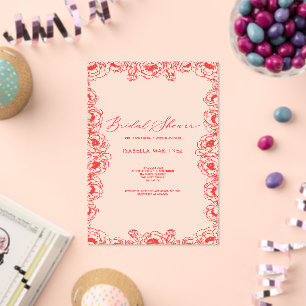 Invitations En Acrylique jus rouge simple classique élégant shower de maria