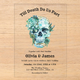 Invitations En Acrylique Jusqu'à la mort faisons-nous partie Mariage d'Hall