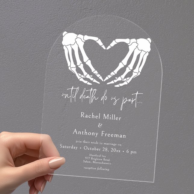 Invitations En Acrylique Jusqu'à la mort Squelette mains Mariage Arch (Créateur téléchargé)