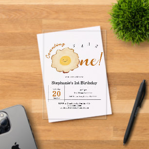 Invitations En Acrylique Kawaii Œuf Frit 1er Anniversaire