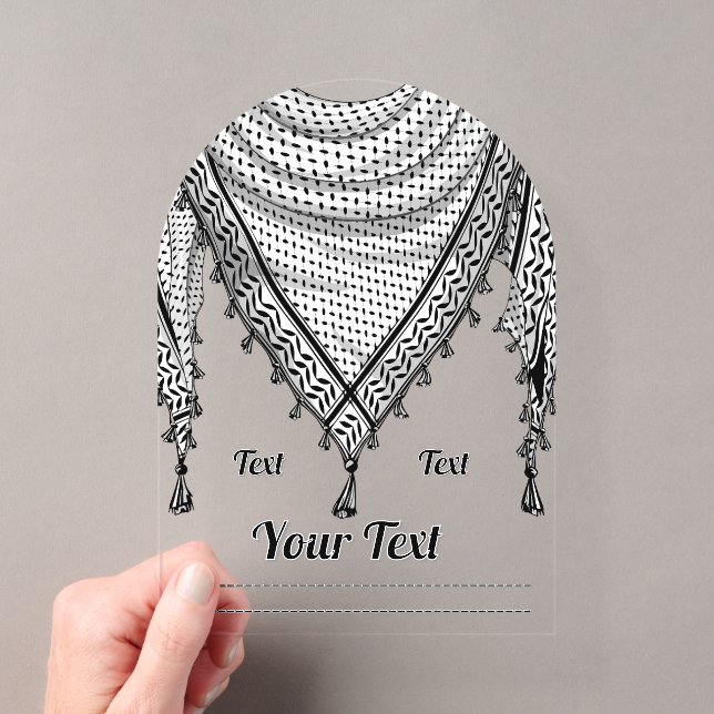 Invitations En Acrylique Keffiyeh Écharpe palestinienne tissu traditionnel (In situ (ordinateur de poche))