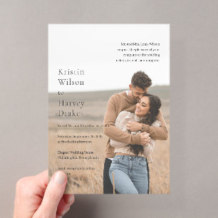 Invitations En Acrylique Kristin Photo Mariage moderne