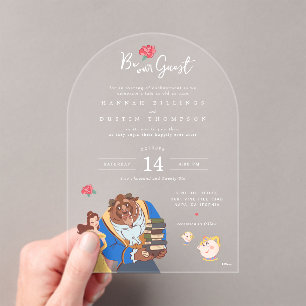 Invitations En Acrylique La beauté et la bête Mariage Fairytale