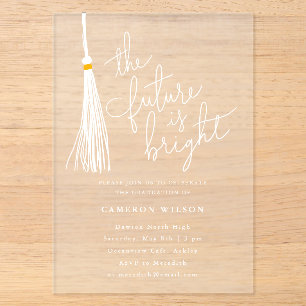 Invitations En Acrylique La future est lumineuse Fête de remise des diplôme