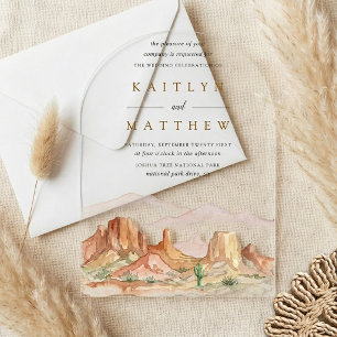 Invitations En Acrylique La gamme de mariage Désert aquarelle -