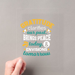 Invitations En Acrylique La gratitude apporte la paix aujourd'hui – Foi pos