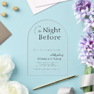 Invitations En Acrylique La nuit précédente   Répétition du diner de mariag