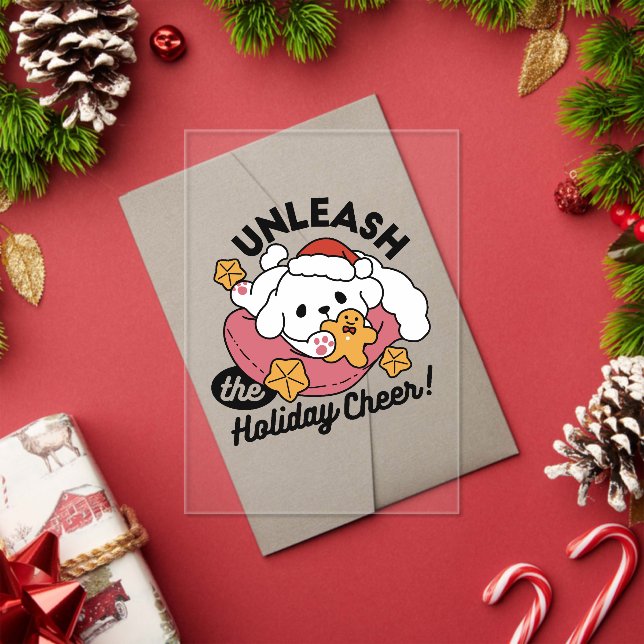 Invitations En Acrylique Laisser la joie des fêtes - Noël de chien mignon (Insitu (vacances))