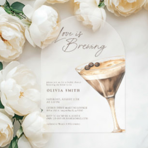 Invitations En Acrylique L'amour brasse la Fête des mariées Espresso Martin