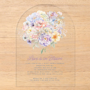 Invitations En Acrylique L'amour est dans la Fête des mariées d'arche fleur