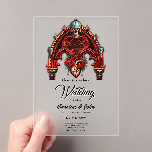 Invitations En Acrylique L'amour éternel à l'ombre des roses.