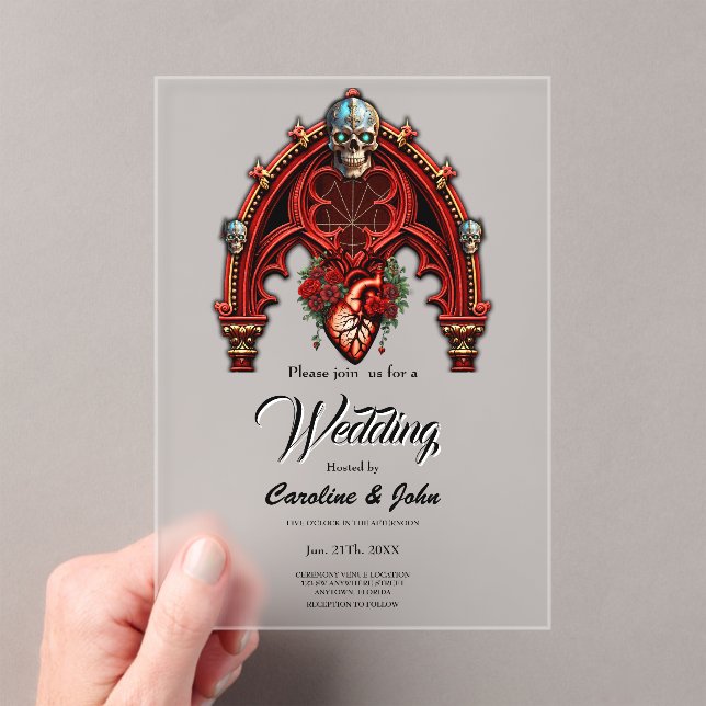 Invitations En Acrylique L'amour éternel à l'ombre des roses. (In situ (ordinateur de poche))