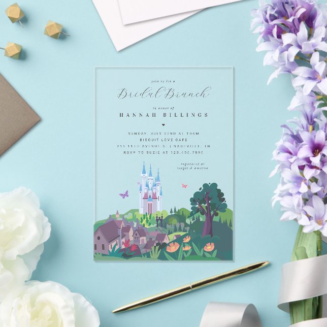 Invitations En Acrylique Le château de Cendrillon | Brunch nuptial (Insitu (Mariage))