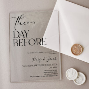 Invitations En Acrylique Le Jour Avant Le Déjeuner De La Répétition Mariage