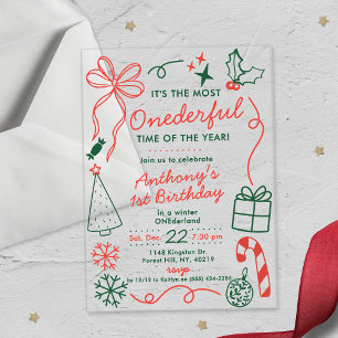 Invitations En Acrylique Le Moment le Plus Merveilleux de l'Année pour un 1