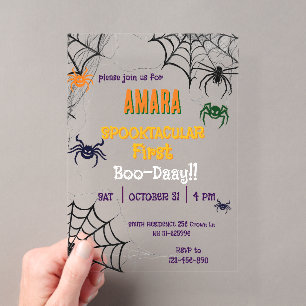 Invitations En Acrylique Les araignées d'Halloween Anniversaire Halloween