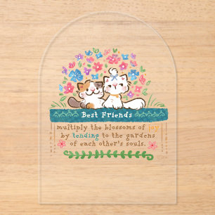 Invitations En Acrylique Les jardins des meilleurs amis - Chats Paisley et 