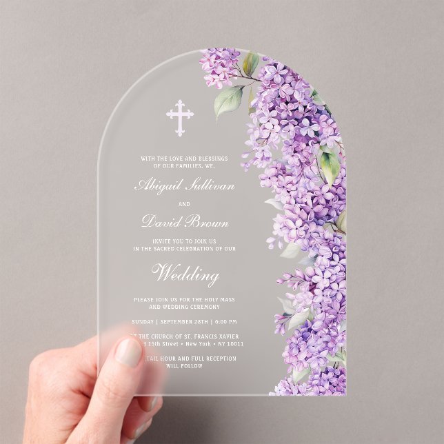 Invitations En Acrylique Lilac Arch Wedding (In situ (ordinateur de poche))