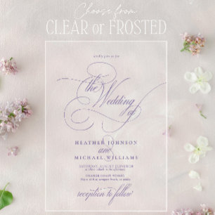 Invitations En Acrylique Lilac Lavender Moderne Calligraphie Mariage classi