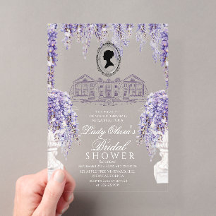Invitations En Acrylique Lilial de l'ère Régence Fête de mariage
