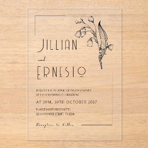 Invitations En Acrylique Lily de Valley Aucun cadre enfichable couleur p