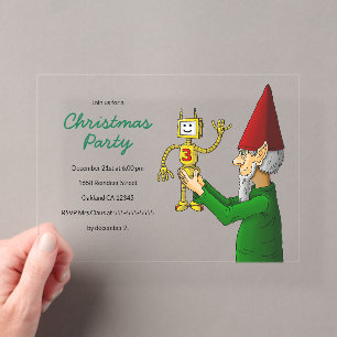 Invitations En Acrylique L'invitation à la fête de Noël de l'elfe