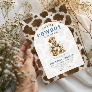 Invitations En Acrylique Little Cowboy Clothesline Baby Shower