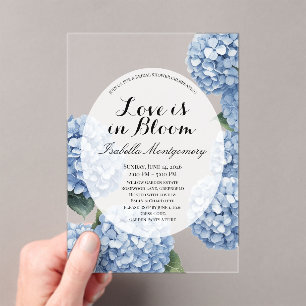 Invitations En Acrylique Love Is in Bloom Hydrangea de printemps Baby Showe